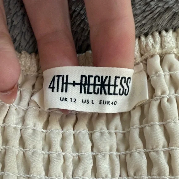 Women's Cream High-Slit Pleated Maxi Skirt and Matching Cropped Shirt - Picture 6 of 8